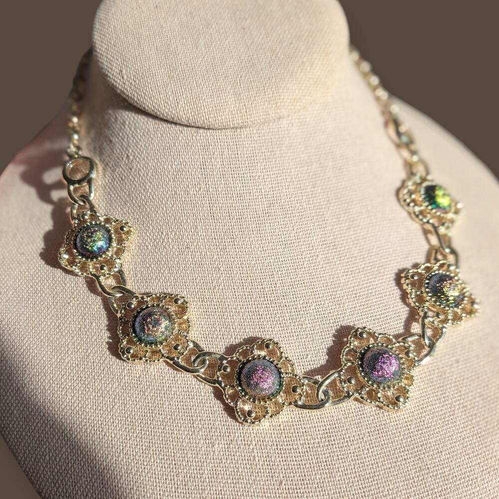 Vintage Vendome Peacock Ore Choker Necklace